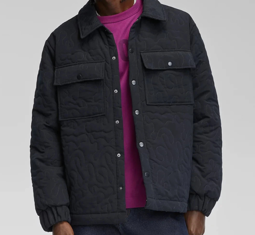 Mode of One Men's Quilted Jacket Deep Black Size S